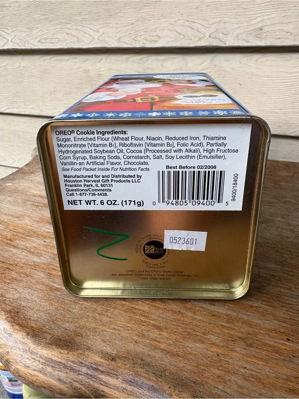 2005 collector's tin shaped like a milk carton, featuring Santa Claus